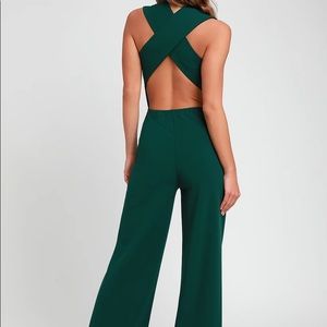Lulu’s Thinking Out Loud Hunter Backless Jumpsuit